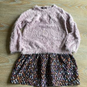 Imoga fuzzy sweater dress sz 4 purple girls